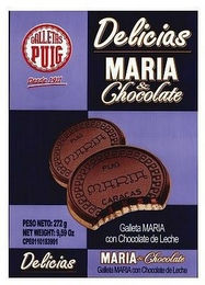 GALLETAS PUIG DESDE 1911 DELICIAS GALLETA MARIA CON CHOCOLATE DE LECHE MARIA & CHOCOLATE