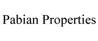 PABIAN PROPERTIES