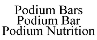 PODIUM BARS PODIUM BAR PODIUM NUTRITION