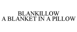 BLANKILLOW A BLANKET IN A PILLOW