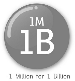 1M 1B 1 MILLION FOR 1 BILLION