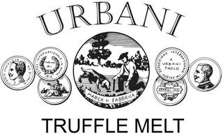 URBANI TRUFFLE MELT MARCA DI FABBRICA VITTORIO EMANUELE III RE DITALIA ESPOSIZIONE INTERNAZIONALE IN ROMA 1912 TORINO 1911 ESPOSIZIONE INTERNAZIONALE TORINO 1911 - A PAOLO URBANI PARIGI 1910