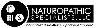 N S NATUROPATHIC SPECIALISTS. LLC PERSONALIZED MEDICINE · PERSONALIZED CARE