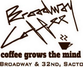 BROADWAY COFFEE COFFEE GROWS THE MIND BROADWAY & 32ND, SACTO