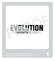 EVOLUTION SPORTS EXPO KELLENDESIGN.COM PROOF COMPANY: MUSCLE SPORT PRODUCTIONS BRAND NAME: EVOLUTION SPORTS EXPO 1