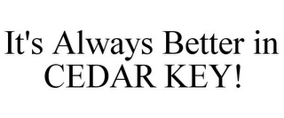 IT'S ALWAYS BETTER IN CEDAR KEY!