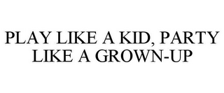 PLAY LIKE A KID, PARTY LIKE A GROWN-UP