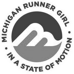 M · MICHIGAN RUNNER GIRL · IN A STATE OF MOTION