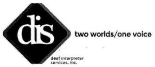 DIS DEAF INTERPRETER SERVICES INC. TWO WORLDS ONE VOICE