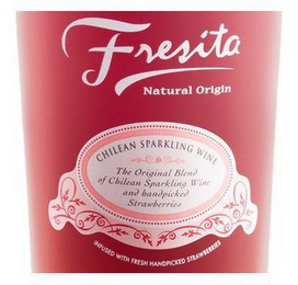 FRESITA NATURAL ORIGIN CHILEAN SPARKLING WINE THE ORIGINAL BLEND OF CHILEAN SPARKLING WINE AND HANDPICKED STRAWBERRIES INFUSED WITH FRESH HANDPICKED STRAWBERRIES