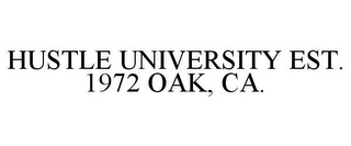 HUSTLE UNIVERSITY EST. 1972 OAK, CA.