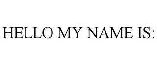 HELLO MY NAME IS: