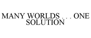 MANY WORLDS . . . ONE SOLUTION