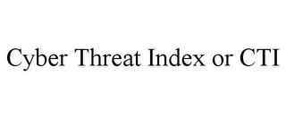 CYBER THREAT INDEX OR CTI