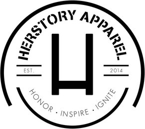 H HERSTORY APPAREL EST. 2014 HONOR INSPIRE IGNITE