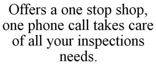 OFFERS A ONE STOP SHOP, ONE PHONE CALL TAKES CARE OF ALL YOUR INSPECTIONS NEEDS.