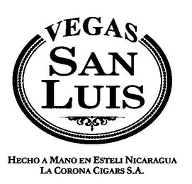 VEGAS SAN LUIS HECHO A MANO EN ESTELI NICARAGUA LA CORONA CIGARS S.A.