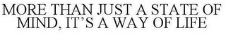 MORE THAN JUST A STATE OF MIND, IT'S A WAY OF LIFE