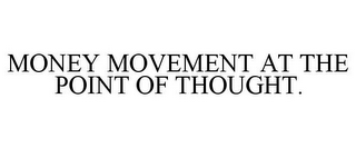 MONEY MOVEMENT AT THE POINT OF THOUGHT.