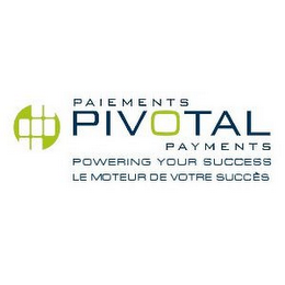 PAIEMENTS PIVOTAL PAYMENTS POWERING YOUR SUCCESS LE MOTEUR DE VOTRE SUCCÈS