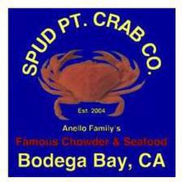 SPUD PT. CRAB CO. EST. 2004 ANELLO FAMILY'S FAMOUS CHOWDER & SEAFOOD BODEGA BAY, CA