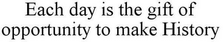 EACH DAY IS THE GIFT OF OPPORTUNITY TO MAKE HISTORY