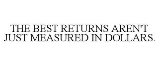 THE BEST RETURNS AREN'T JUST MEASURED IN DOLLARS.