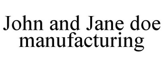 JOHN AND JANE DOE MANUFACTURING