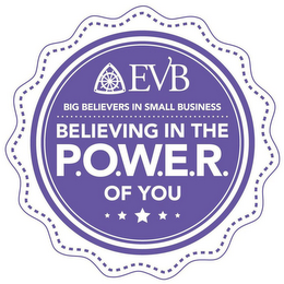 EVB BIG BELIEVERS IN SMALL BUSINESS BELIEVING IN THE P.O.W.E.R. OF YOU