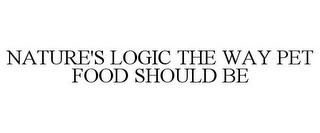 NATURE'S LOGIC THE WAY PET FOOD SHOULD BE