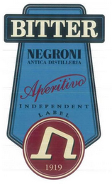 BITTER NEGRONI ANTICA DISTILLERIA APERITIVO INDEPENDENT LABEL N 1919