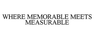 WHERE MEMORABLE MEETS MEASURABLE