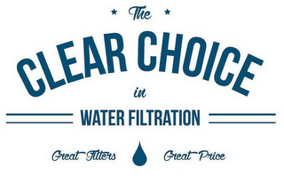 THE CLEAR CHOICE IN WATER FILTRATION GREAT FILTERS GREAT PRICE