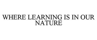 WHERE LEARNING IS IN OUR NATURE