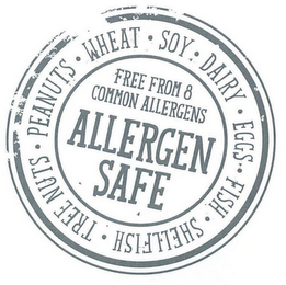 FREE FROM 8 COMMON ALLERGENS ALLERGEN SAFE WHEAT · SOY · DAIRY · EGGS · FISH · SHELLFISH · TREE NUTS · PEANUTS ·