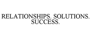 RELATIONSHIPS. SOLUTIONS. SUCCESS.