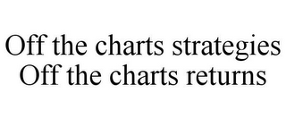 OFF THE CHARTS STRATEGIES OFF THE CHARTS RETURNS