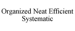 ORGANIZED NEAT EFFICIENT SYSTEMATIC