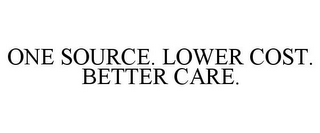 ONE SOURCE. LOWER COST. BETTER CARE.