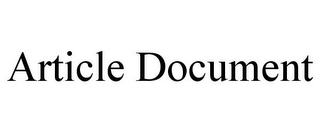 ARTICLE DOCUMENT