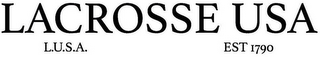 LACROSSE USA L.U.S.A. EST 1790