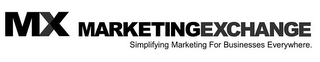 MX MARKETINGEXCHANGE SIMPLIFYING MARKETING FOR BUSINESSES EVERYWHERE.