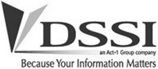 DSSI AN ACT·1 GROUP COMPANY BECAUSE YOUR INFORMATION MATTERS