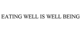 EATING WELL IS WELL BEING