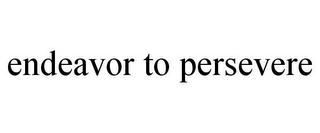 ENDEAVOR TO PERSEVERE