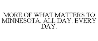 MORE OF WHAT MATTERS TO MINNESOTA. ALL DAY. EVERY DAY.