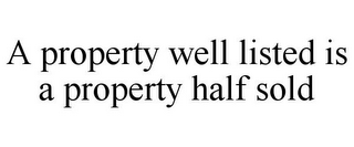 A PROPERTY WELL LISTED IS A PROPERTY HALF SOLD