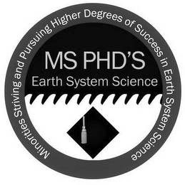 MS PHD'S EARTH SYSTEM SCIENCE MINORITIES STRIVING AND PURSUING HIGHER DEGREES OF SUCCESS IN EARTH SYSTEM SCIENCE