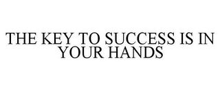 THE KEY TO SUCCESS IS IN YOUR HANDS