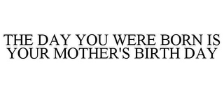 THE DAY YOU WERE BORN IS YOUR MOTHER'S BIRTH DAY